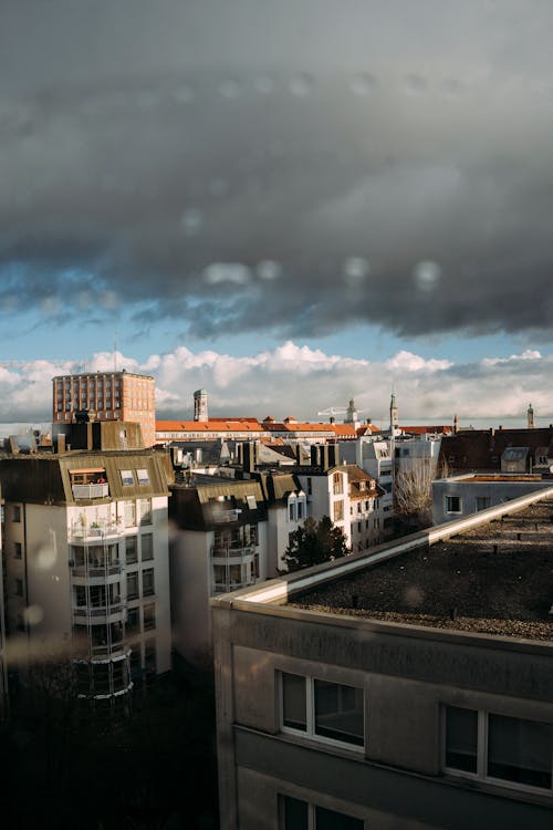 คลังภาพถ่ายฟรี ของ ตึก, ทิวทัศน์เมือง, ฝน