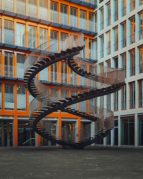 Sculpture Endless Staircase in the Courtyard of an Office Building in Munich
