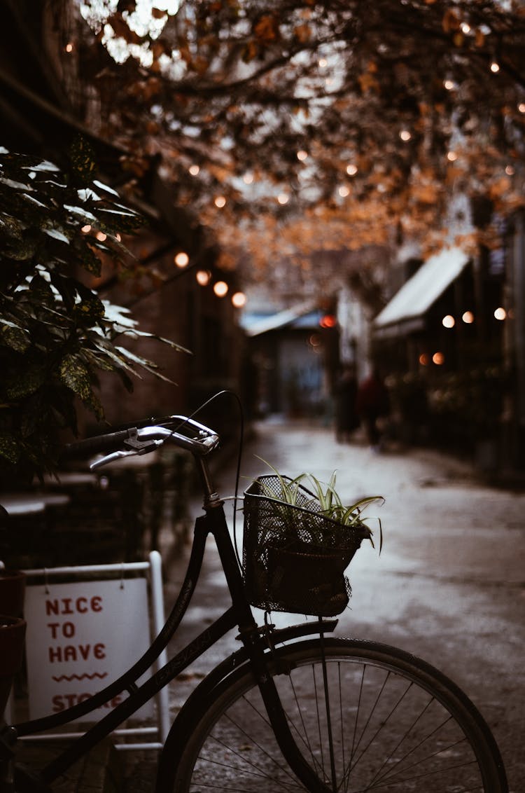 Black Bike Near Houses