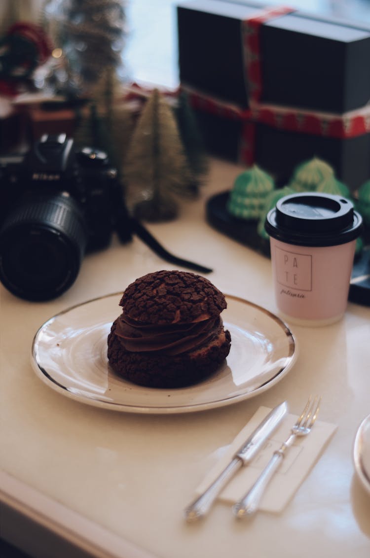 Photo Of Chocolate Cake On A Plate