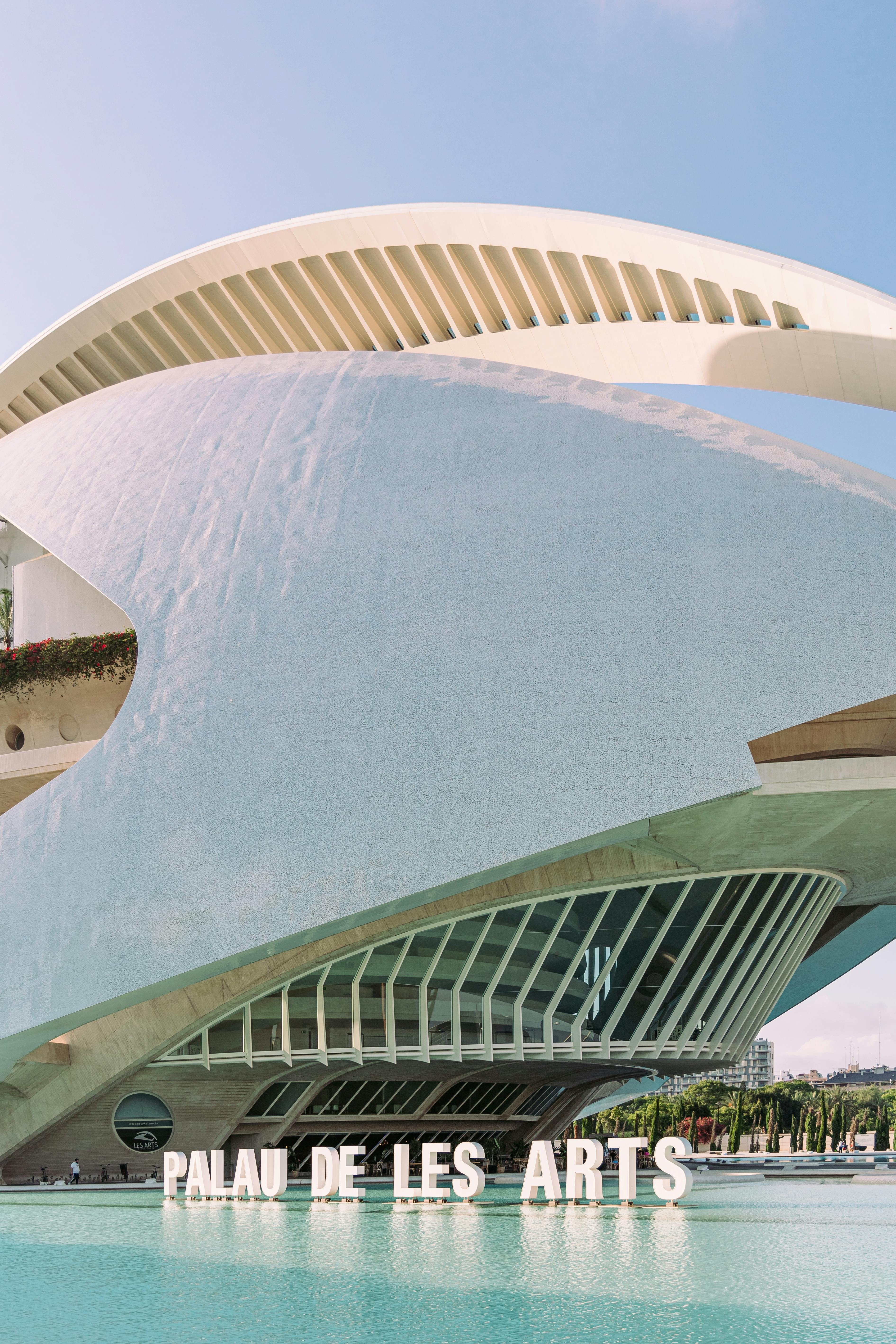 Stunning modern architecture of Palau de les Arts, a landmark in Valencia, Spain.