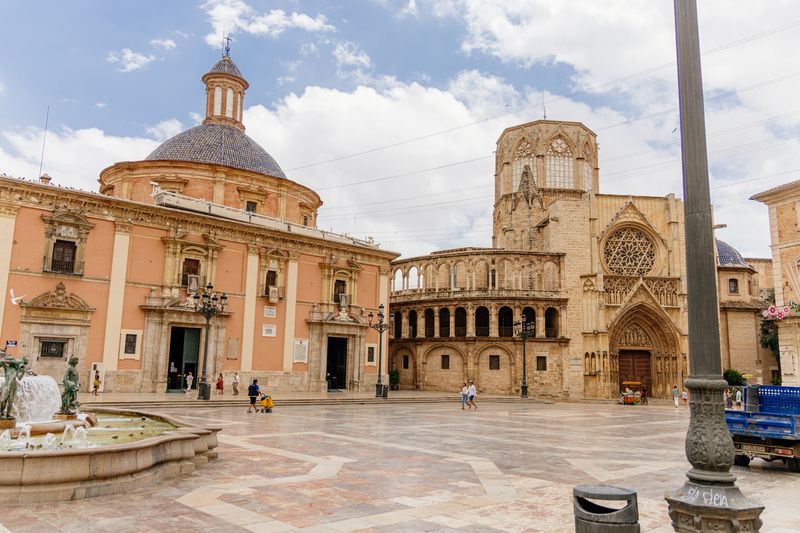 The old town and cathedral of Valencia city centre