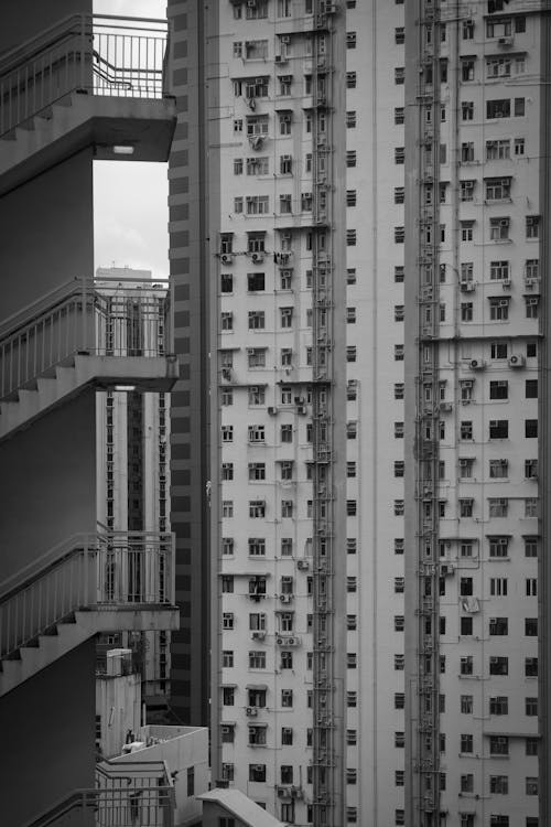 คลังภาพถ่ายฟรี ของ ขาวดำ, ตัวเมือง, ตึกระฟ้า