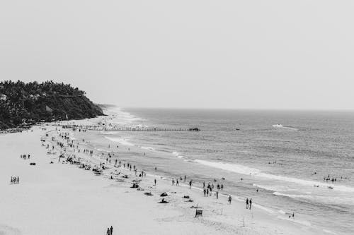 beach in black and white 