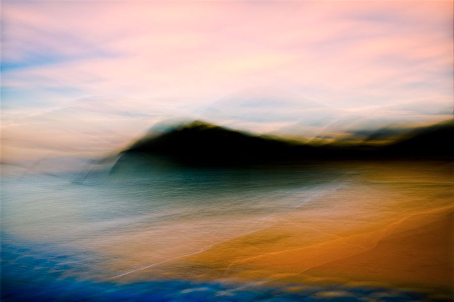 A mountain in motion blur