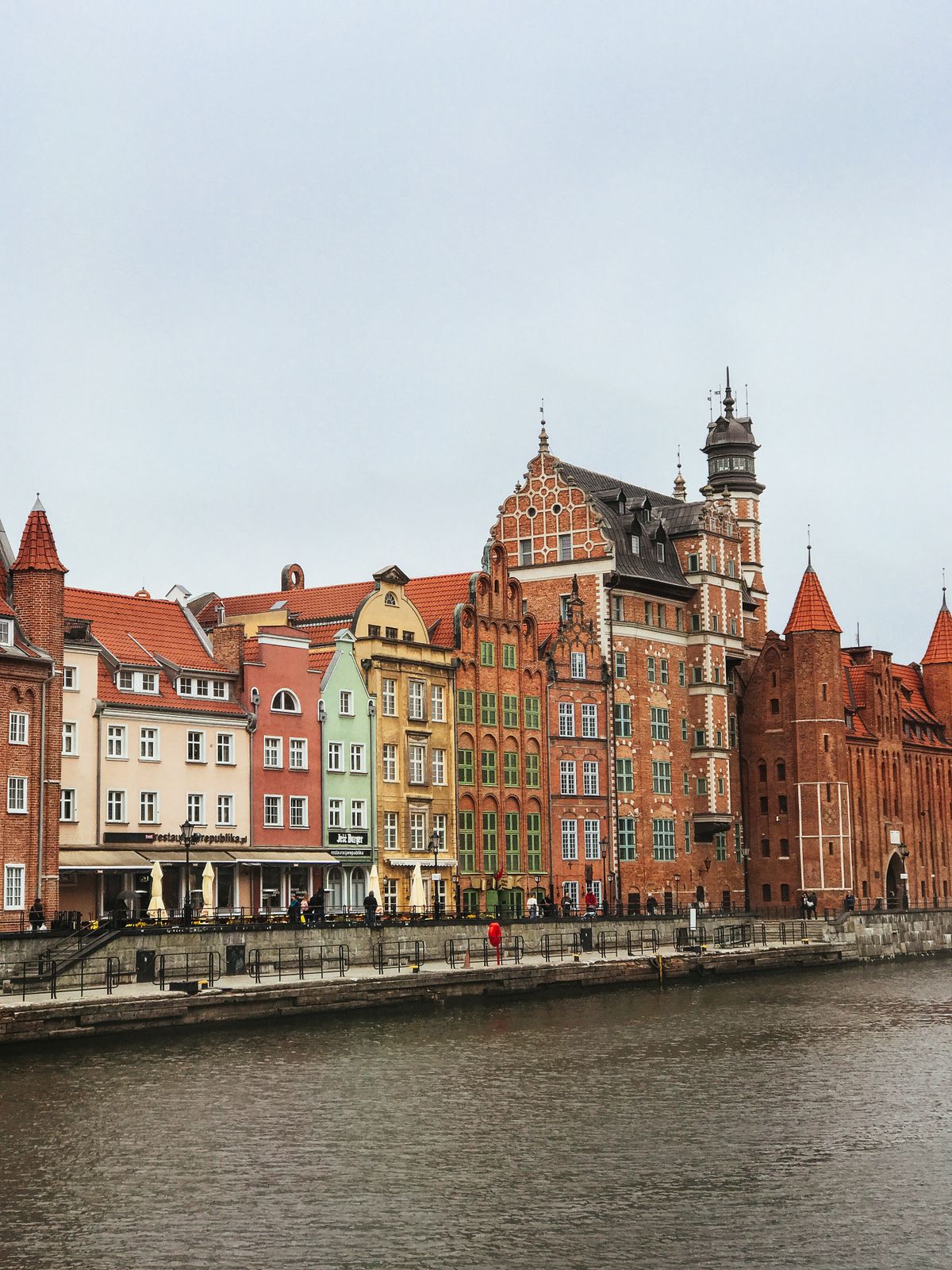 Colourful merchant houses along the Motlawa river, Gdansk