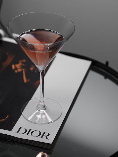 A martini glass on a magazine cover