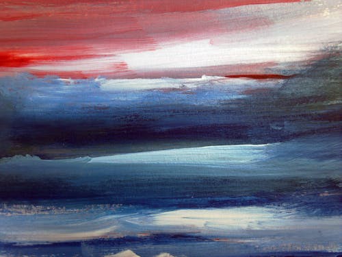 Pittura Astratta Blu E Rossa