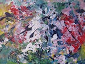 这幅充满质感和动感的抽象画丰富多彩，是现代艺术爱好者的理想选择