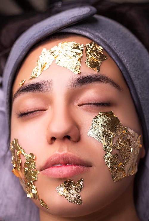 Woman with Eyes Closed and Mask on Face for Skin Care