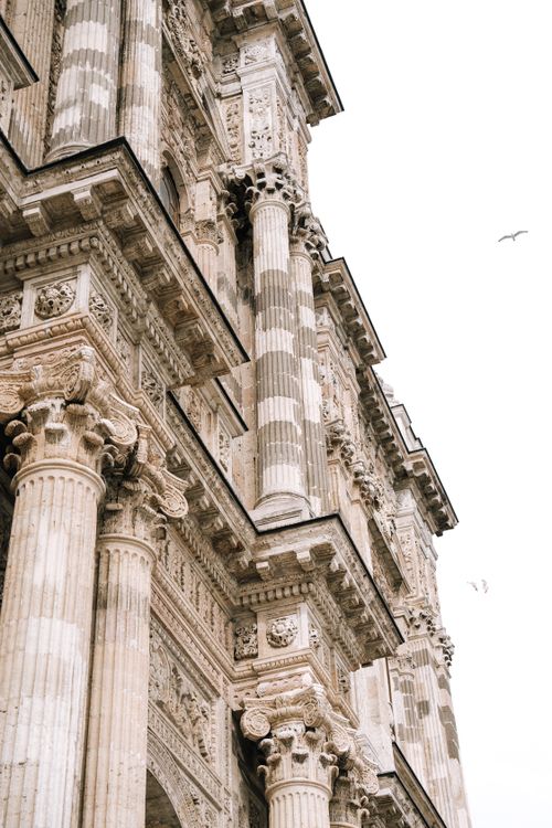 Free Close-up of the ornate Ottoman architecture of Dolmabahçe Palace in Istanbul. Stock Photo