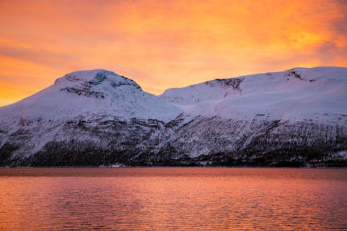 冬季, 山, 日落 的 免費圖庫相片