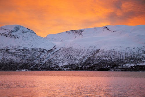 Gratis lagerfoto af aften, bjerge, hav