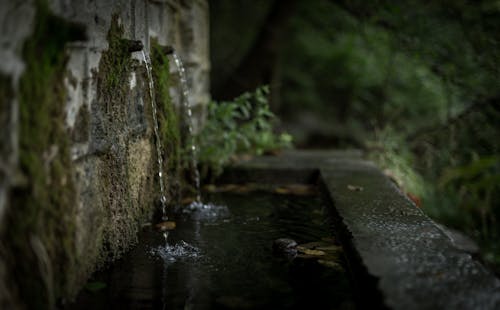 コンクリート壁の水滴