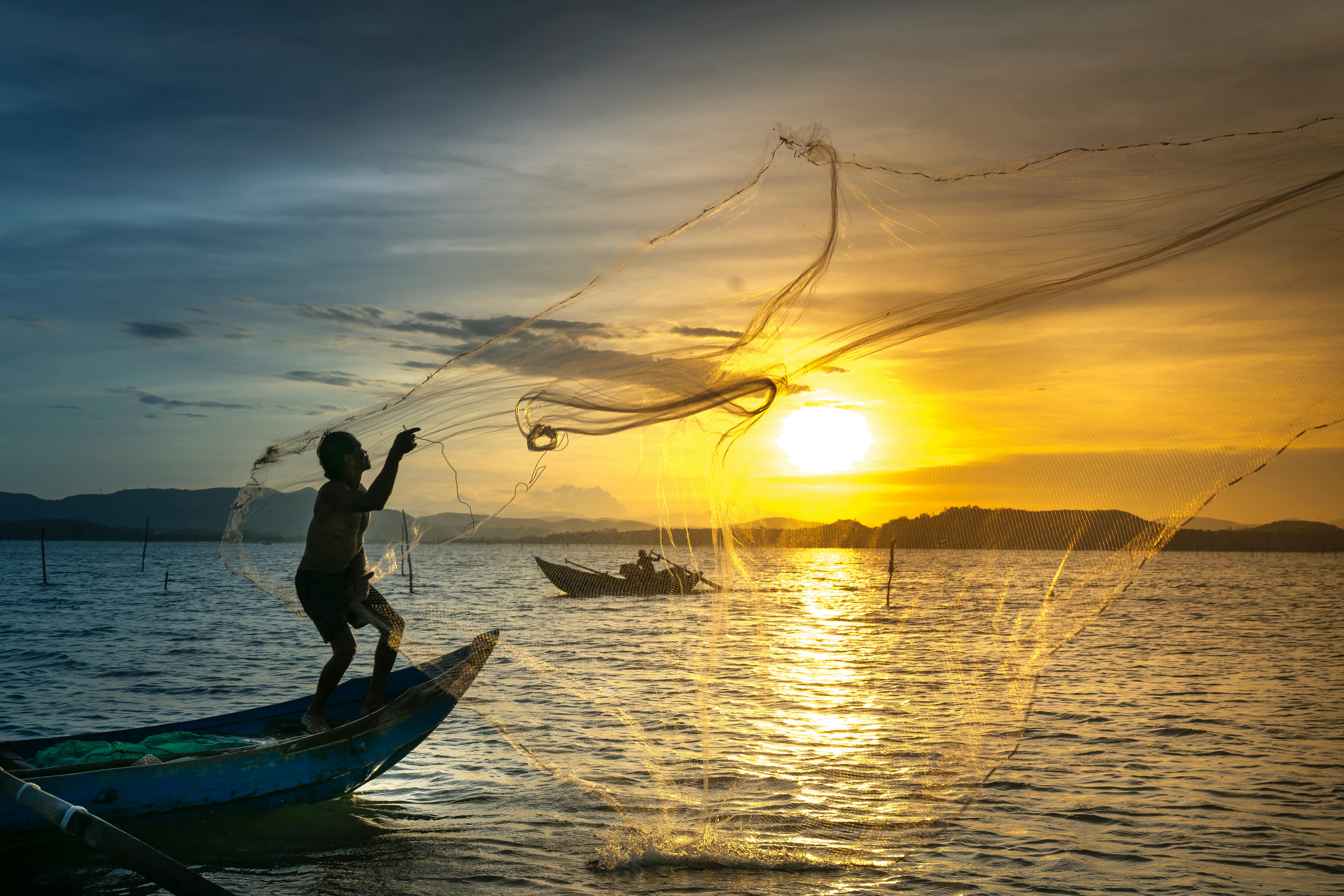 HD wallpaper: fishing fisherman, lake, hobby, nature, sports, sunset,  action | Wallpaper Flare