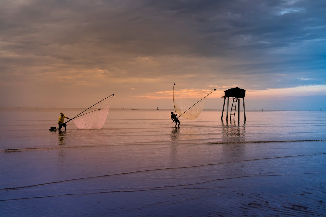 Kostnadsfri bild av bakgrundsbelyst, fiskare, gryning