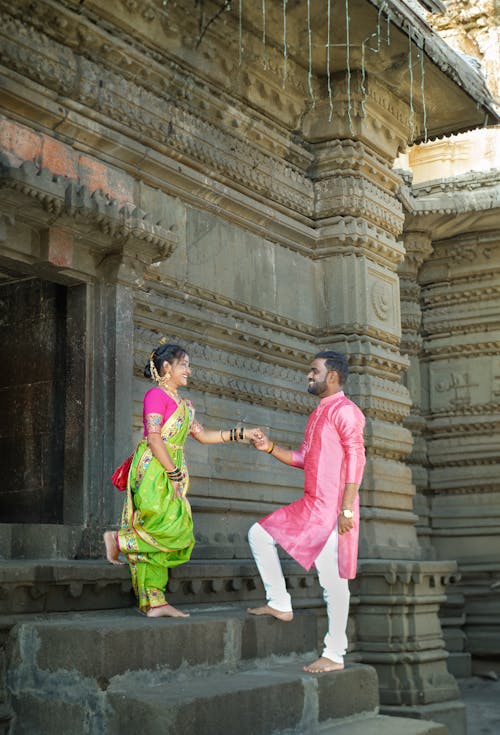 Free BEAUTIFUL COUPLE  IN INDIAN CLOTHING Stock Photo