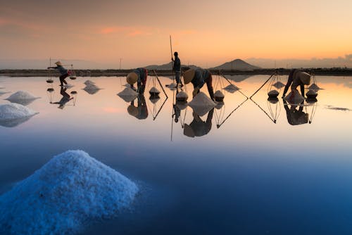 Four Men Standing On Body Of Water