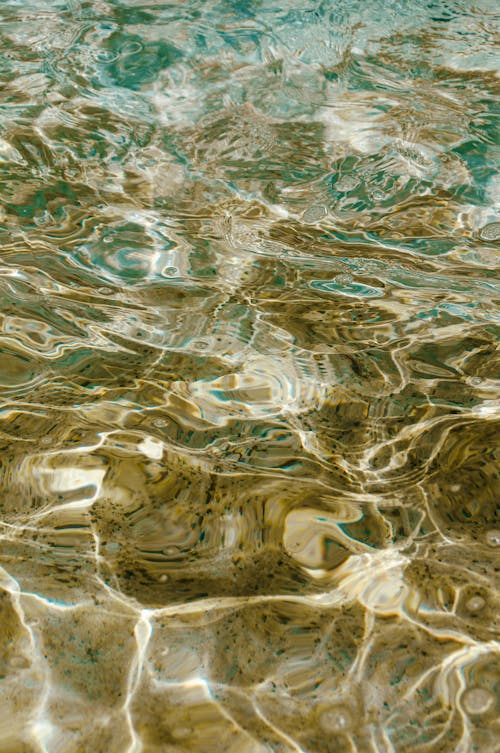 A close up of water with some green and brown tones