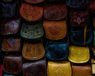 Leather bags of the souk