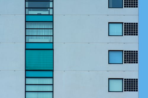 A close up of a building with windows