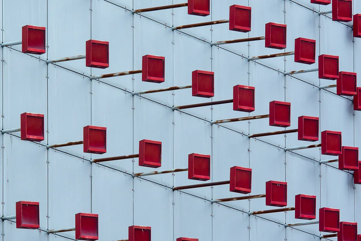 Abstract architectural pattern representing the structured data of an ai writing tool.