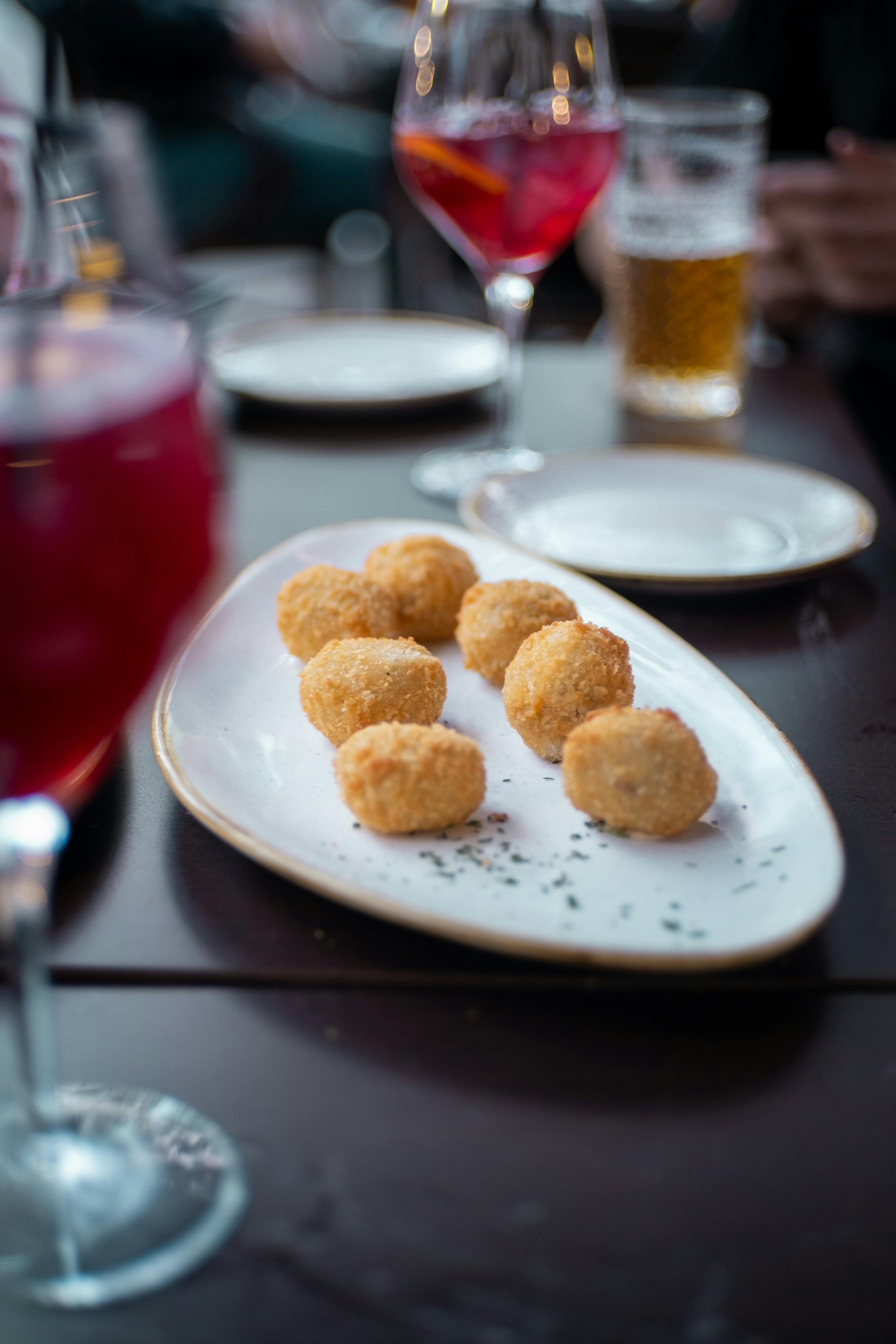 croquettes on plate on table