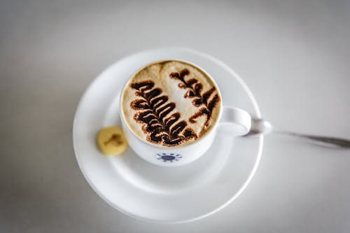 Free Cappuccino in Cup Stock Photo