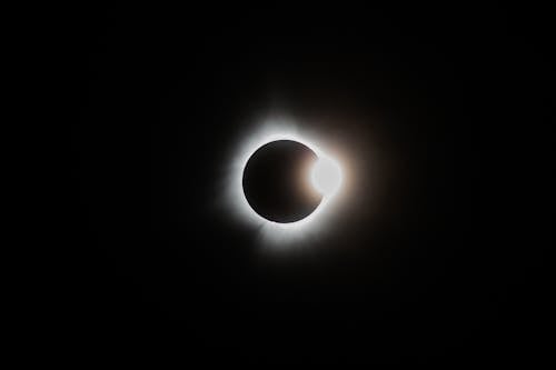 Sunlight behind Moon in Space