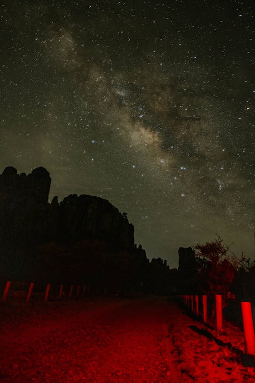 The milky way over red rock canyon