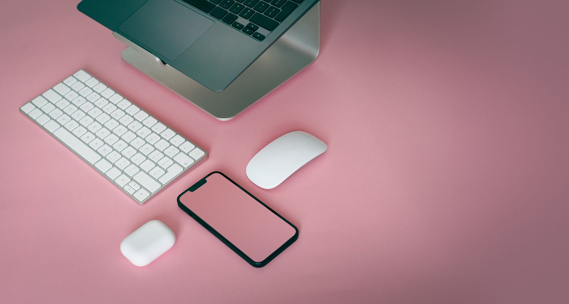Electronic office devices. Smartphone empty screen mockup.