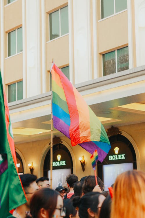 Darmowe zdjęcie z galerii z budynek, demonstracja, flaga