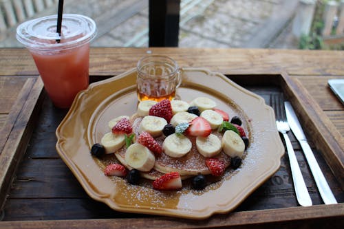 Free Photo of Pancake With Fruits Stock Photo