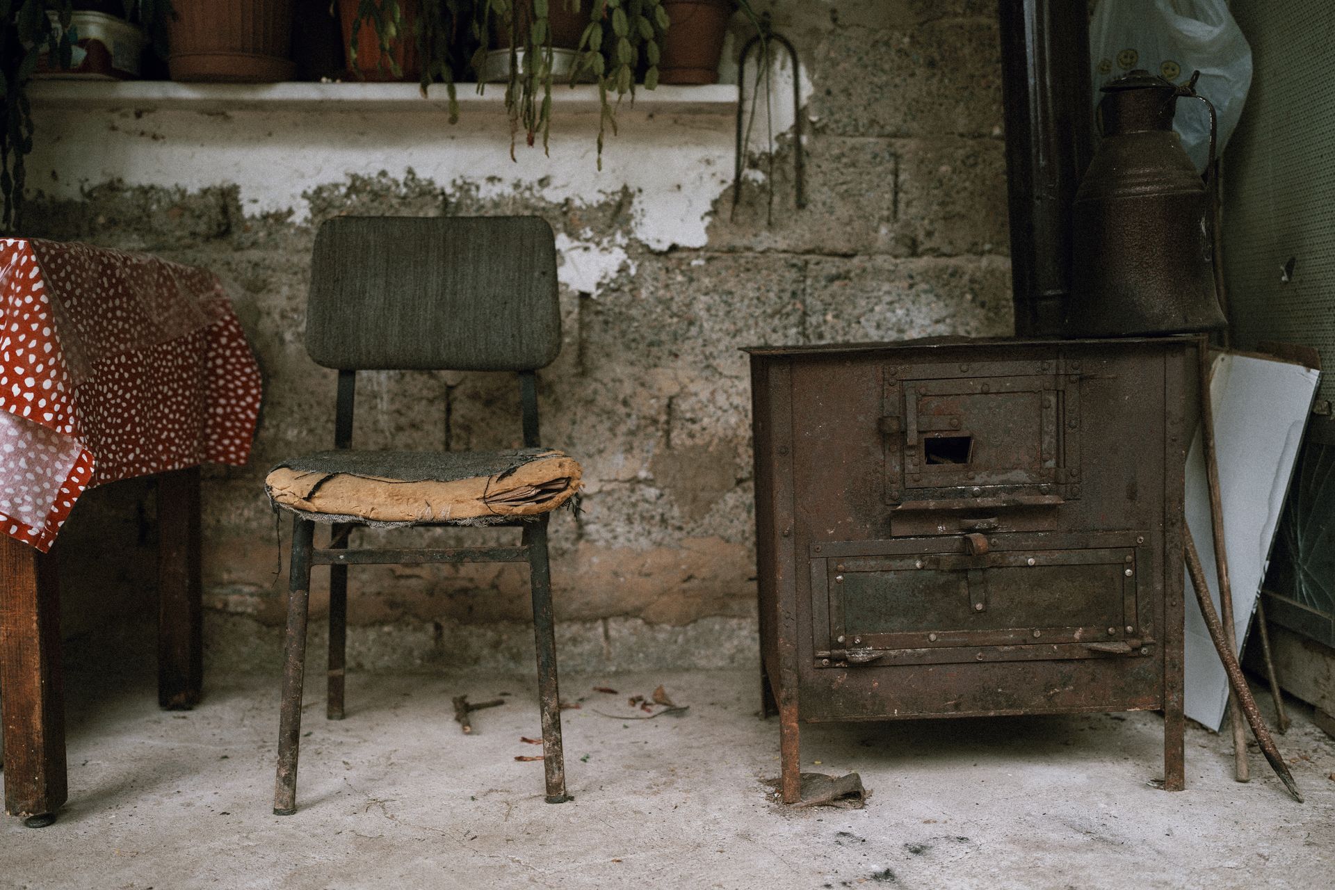 Chair and Vintage Metal Furniture