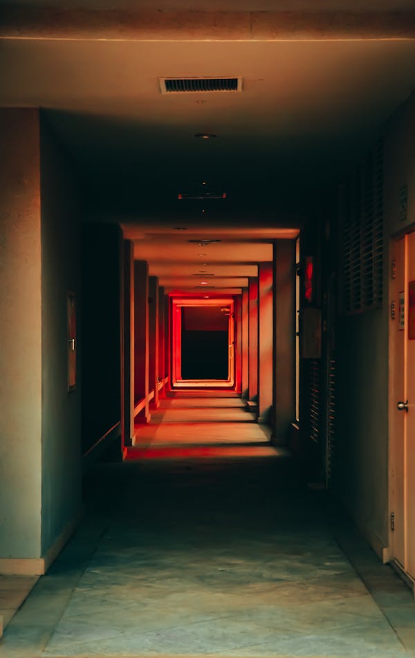 Modern hallway with smart lighting