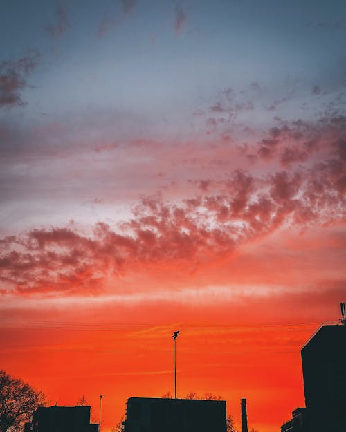 gün batımı, güzel gökyüzü, Portakal içeren Ücretsiz stok fotoğraf