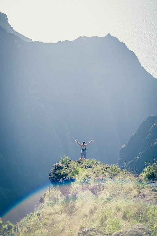 Man Standing on Cliff