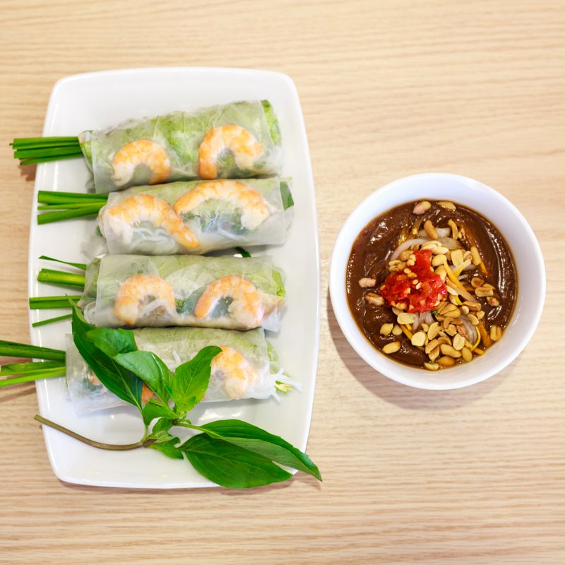 Shrimp Summer Rolls with Peanut Dipping Sauce