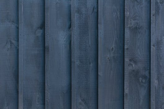 栅栏背景中蓝色垂直木板的纹理细节