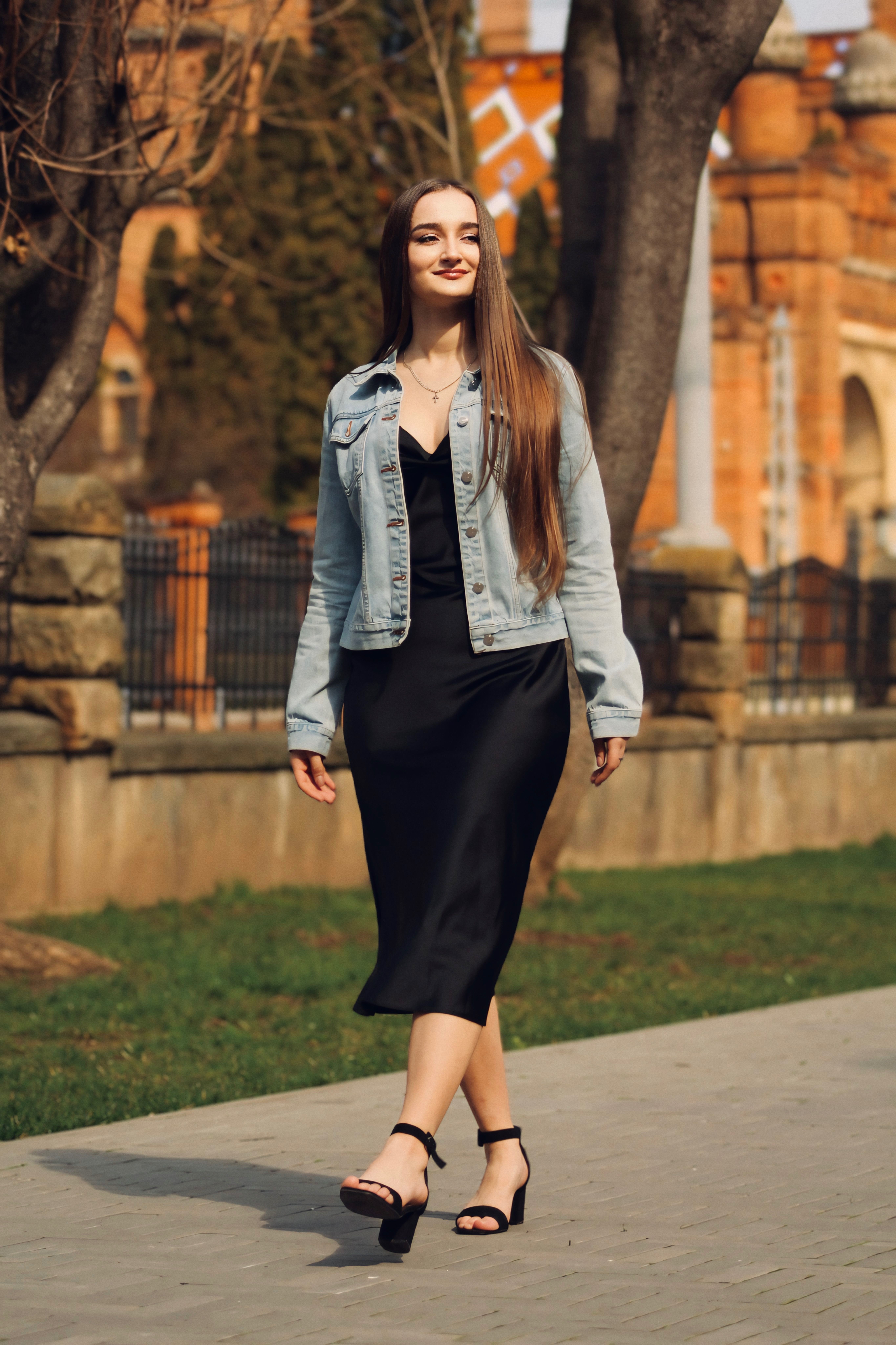 Black Dress And Denim Jacket Photos, Download The BEST Free Black Dress And Denim  Jacket Stock Photos & HD Images