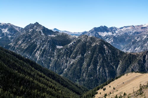 Aerial Photography of Tree-covered Green Mountains