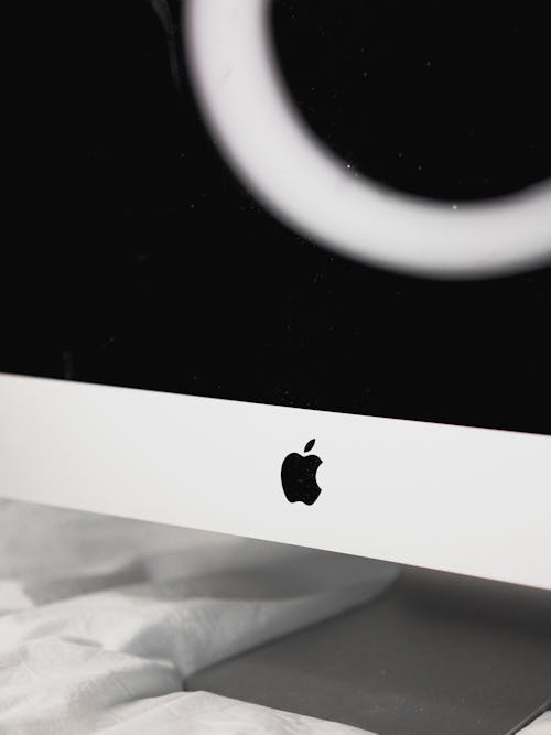 A close up of an apple computer monitor