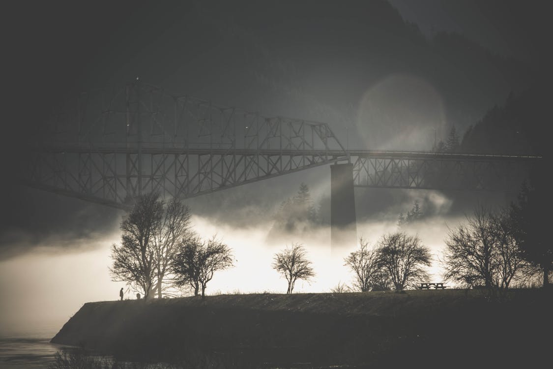 бесплатная Бесплатное стоковое фото с мост, река, силуэт Стоковое фото