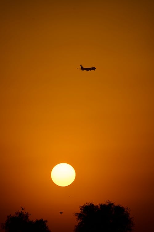 Dubai Desert Airplane Sunset