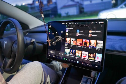 Tesla model 3 with google play music