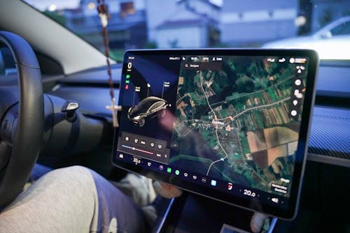 Tesla model 3 with google maps