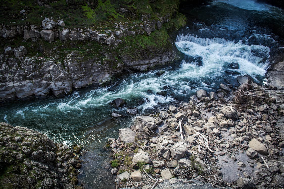 High-angle Shot of River