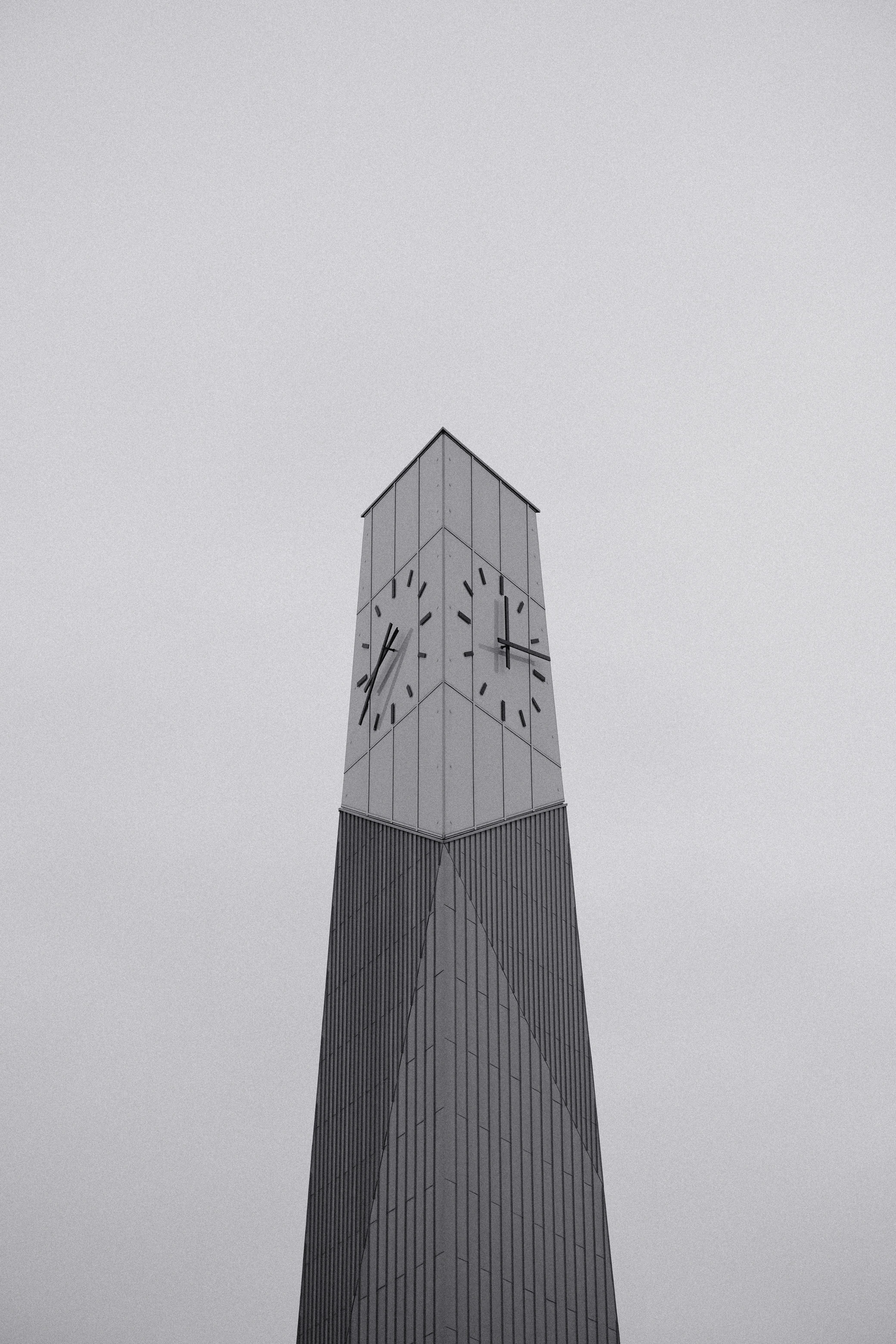 Corner of Clock Tower in Black and White · Free Stock Photo