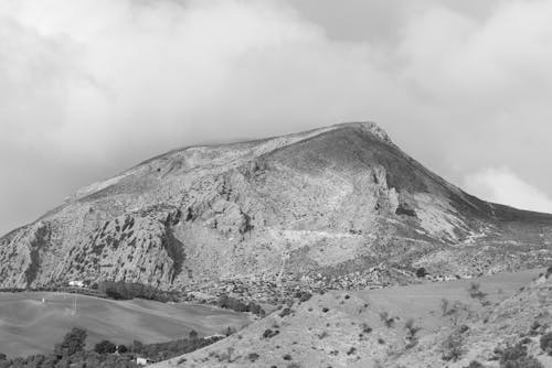 Gray, naked mountain landscape