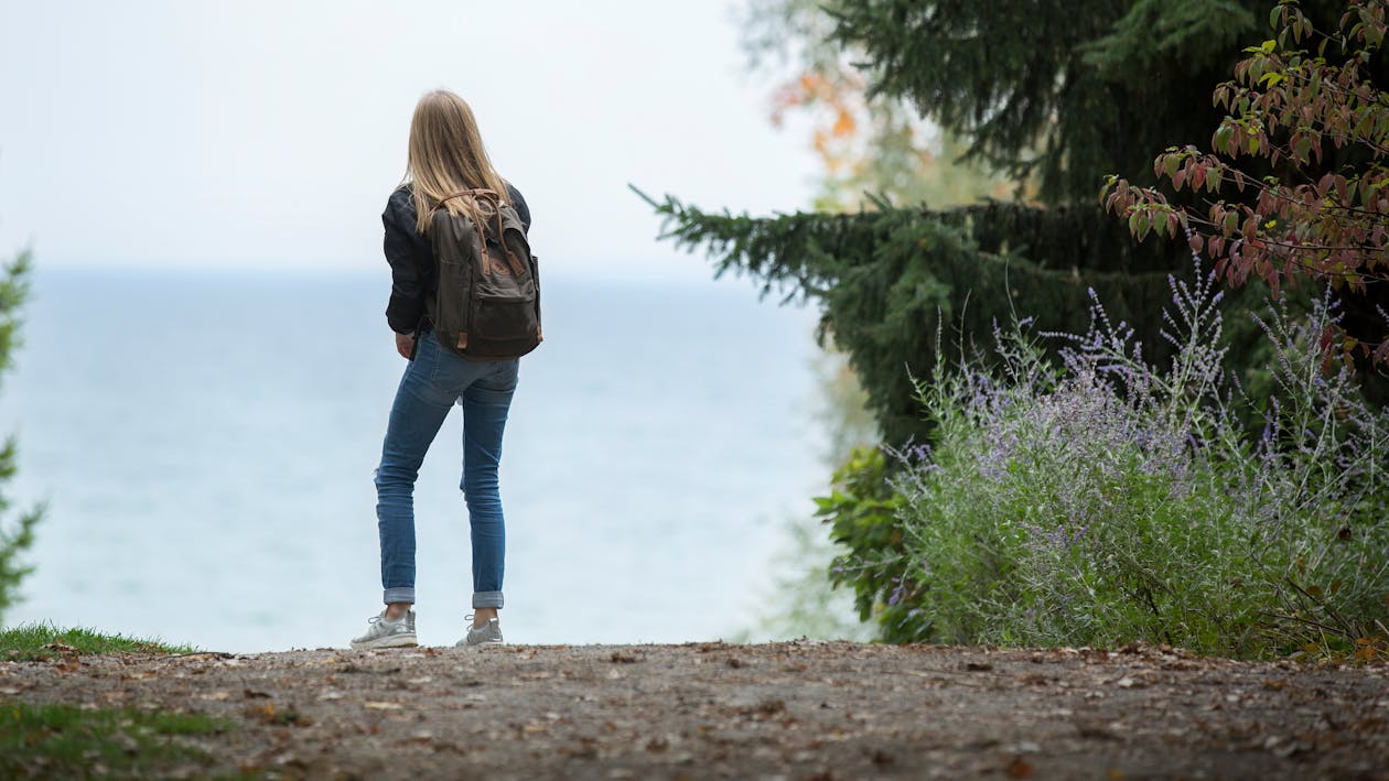 Free Woman Wearing Backpack Stock Photo